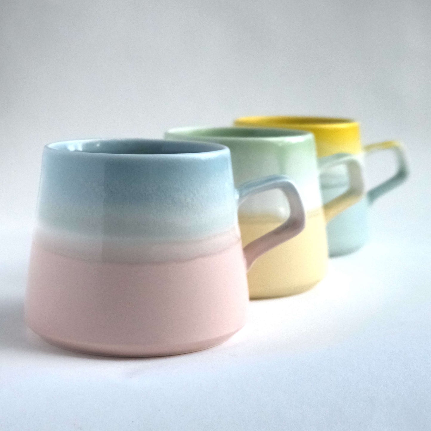 Handmade soft pastel glaze ceramic mug – artisan-crafted, stylish, and functional mug passed down through five generations since 1895.