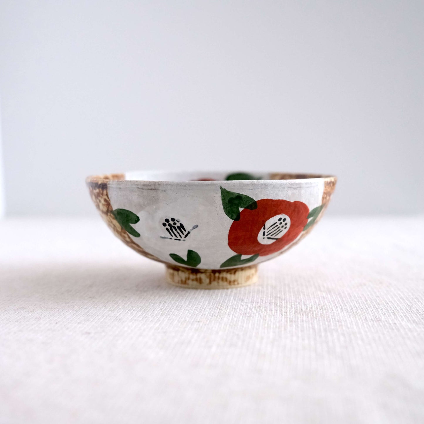 Mino Ware Camellia Rice Bowl Made in Japan