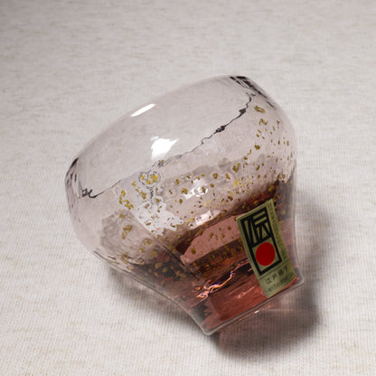 Yachiyo Handcrafted Edo Glass Sake Cup - Plum Red / 八千代窯 江戸硝子