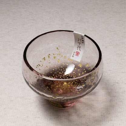 Yachiyo Handcrafted Edo Glass Sake Cup - Plum Red / 八千代窯 江戸硝子