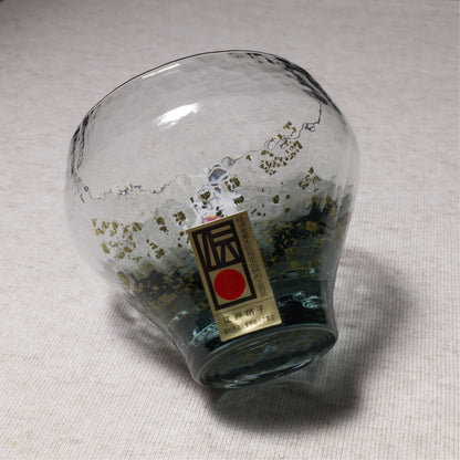 Yachiyo Handcrafted Edo Glass Sake Cup - Navy Blue / 八千代窯 江戸硝子