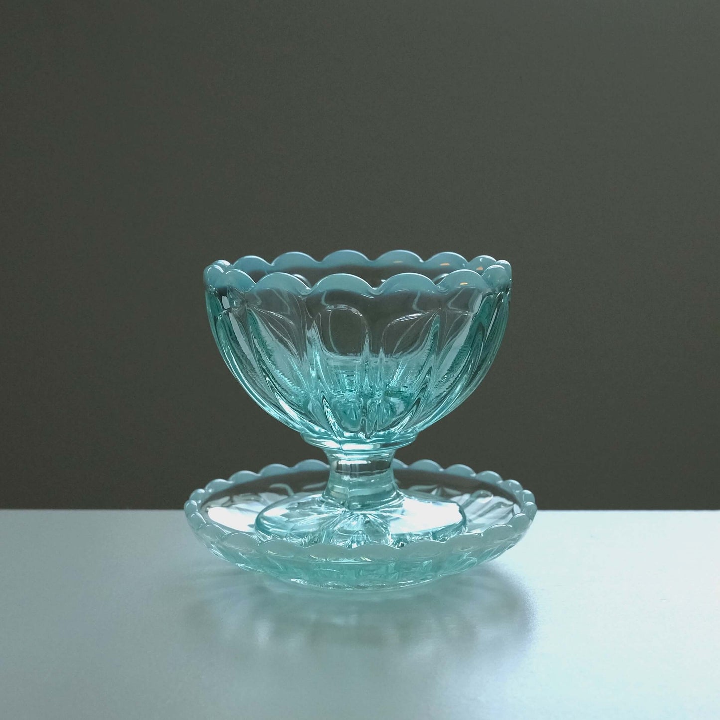 Hiroto Glass - 雪の花 Blue Dessert Set