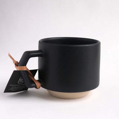 Handcrafted CHIPS stackable Mug - Black