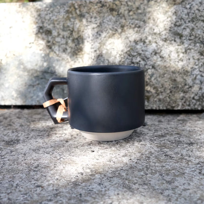 Handcrafted CHIPS stackable Mug - Black